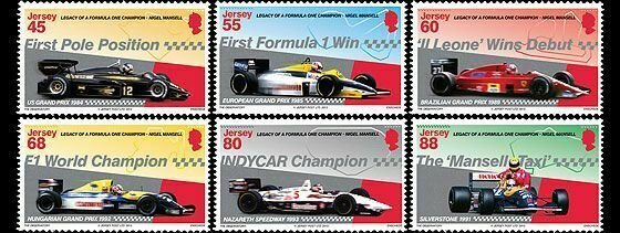 25 MOTOR RACING CARS  THEMED STAMPS OFF PAPER - ALL DIFFERENT 