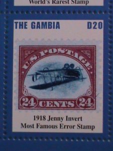 THE GAMBIA: RARE AND FAMOUS STAMPS MINIATURE SHEET MINT NOT HING