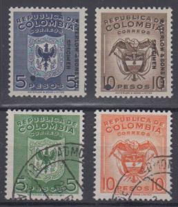 COLOMBIA 1950 Sc 592-593 FULL SET PERF PROOFS + SPECIMEN MNH VF + REGULARS 