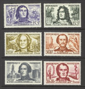 France Sc# B330-B335 MNH 1959 Geoffroi de Villehardouin and Ships