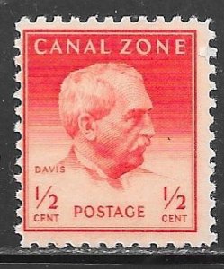 Canal Zone 136: 1/2c General Davis, single, MH, F