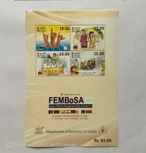 SOUVENIER SHEET	 6th meeting of the FEMBoSA	2015		SRI LANKA 			CENTS