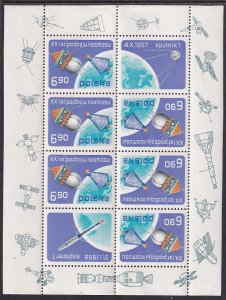 Poland 1977 Sc 2248a Vostok Mercury Sputnik 1 Explorer 1 Spacecraft Stamp MS MNH