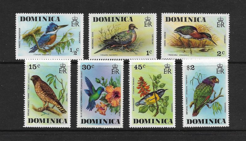 BIRDS - DOMINICA #485-91  MNH