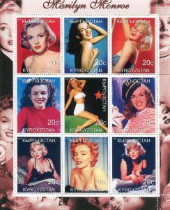 Kyrgyzstan 2000 MARILYN MONROE Sheet Perforated Mint (NH)