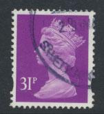 GB QE II Machin - SG Y1695   Used  31p  darker shade of Deep mauve