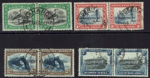 SOUTH WEST AFRICA 1931 PICTORIAL ½D - 3D PAIRS USED