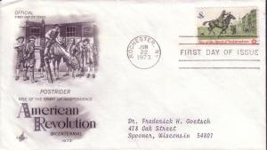 FDC Sc# 1478 Post Rider American Revolution Artcraft L925