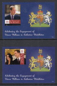 St Vincent 3758-3759 Royal Engaement Souvenir Sheets MNH VF