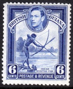 British Guiana KGVI 1938 6c Deep Ultramarine SG311 Mint Never Hinged MNH UMM