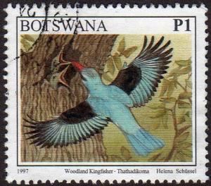 Botswana 631 - Used - 1p Woodland Kingfisher (1997) (cv $0.85) (3)