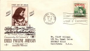 Canada 1961 FDC - Emily Pauline Johnson - Ottawa, Ontario - J3856