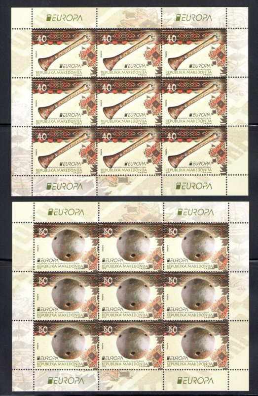 2014 EUROPE CEPT Macedonia, 2 minifoils of 10 val Musical Instruments MNH**