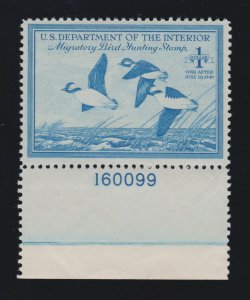 US RW15 $1 Federal Duck Stamp Mint Plate # Single VF OG NH SCV $60 (001)