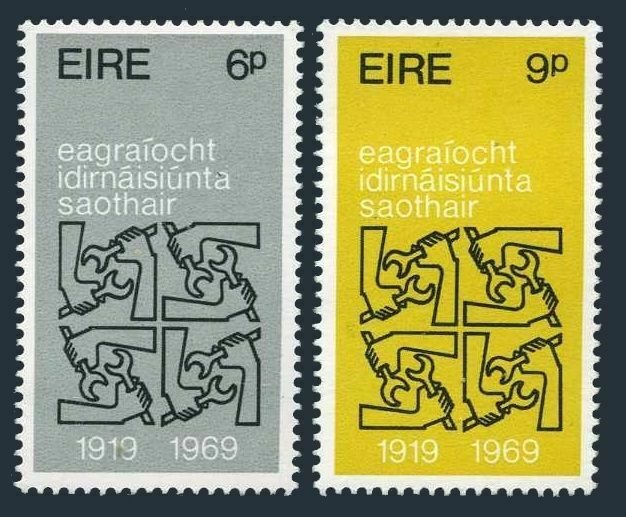 Ireland 272-273, MNH. Michel 232-233. ILO 50th Ann. 1969.
