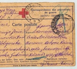 SLOVENIA Card POW RUSSIA 1916 WW1 *Ljubljana* Austria Red Cross {samwells}BM329