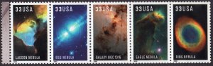Scott #3388a (3384-88) Hubble Telescope Strip of 5 Stamps - MNH