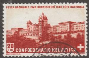 Switzerland stamp, Scott# B125, used,  brown/red castle   #M334