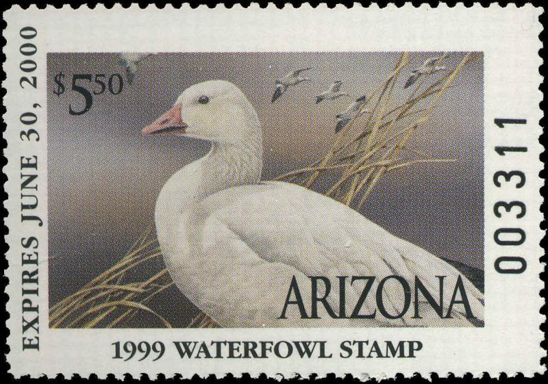 ARIZONA #13 1999 STATE DUCK SNOW GOOSE by Sherrie Russell Meline