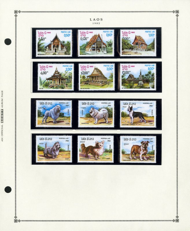 Laos Loaded Mostly Mint 1951 to 1998 Rather Complete Stamp Collection