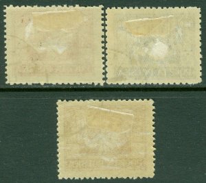 EDW1949SELL : POLAND 1923 Scott #187-89 Very Fine, Used. Catalog $107.00.