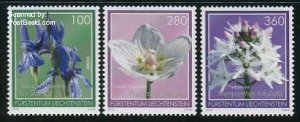 Liechtenstein 2014, Flowers 3v s-a, MNH