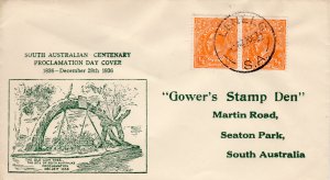 AUSTRALIA 1936 South Australia Centenary Proclamation Day Cover Glenelg Cover