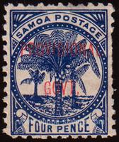 Samoa SG#93 Mint - 1899 4d. - Palm Trees, Numbers - Values