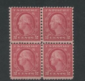 1919 US 2 Cent Postage Stamp #540 Mint Never Hinged Fine Original Gum Block of 4