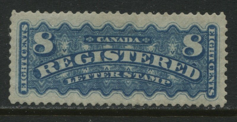  Canada 1876 8 cents blue Registration stamp mint o.h. hinged and VF