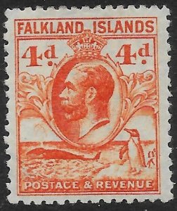 FALKLAND ISLANDS SG120 1932 4d ORANGE MTD MINT