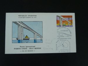 international bridge Uruguay to Argentina FDC 1976