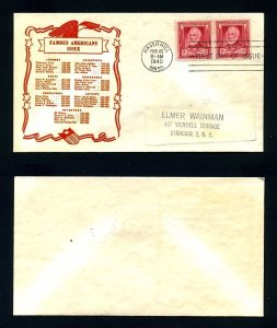 # 865 First Day Cover with Detroit - Ludwig cachet dated 2-16-1940
