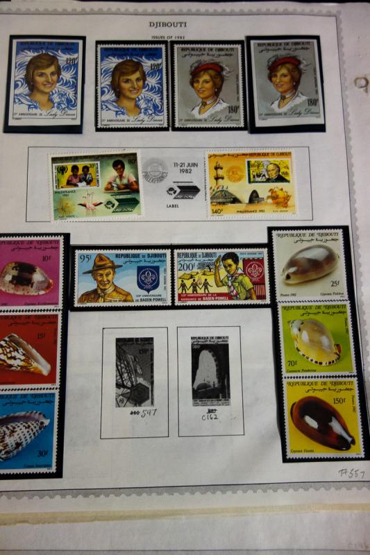 Djibouti Stamp Collection Housed on Scott Pages