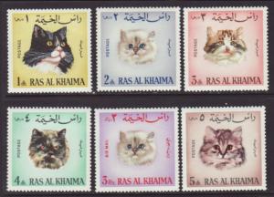 Ras Al Khaima MI 161-166 Cats MNH VF