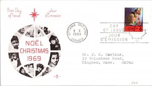 Canada 1969 FDC - Noel Christmas (Red) - Ottawa, Ont - J8999