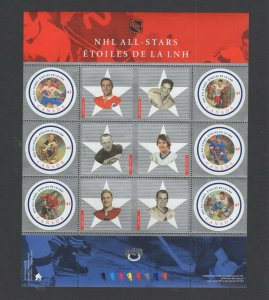 Canada 2001 NHL All-Stars #2 sheet in folder Unitrade #1885 VFMNH CV $6.00