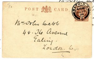 GB QV Railway ADVERT POSTAL STATIONERY CARD ½d Brown LSWR Ilfracombe Bath PE166 