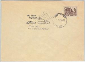 61727 -  ROMANIA - POSTAL HISTORY - POSTMARK on COVER 1991:  CARS Weather RAIN