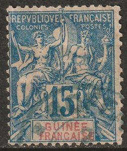 French Guinea 1892 Sc 7 used blue Boffa cancel