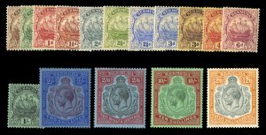 Bermuda #81/97 Cat$667.55, 1922-34 George V, 1/4f-12sh6p, set of 16 (complete...