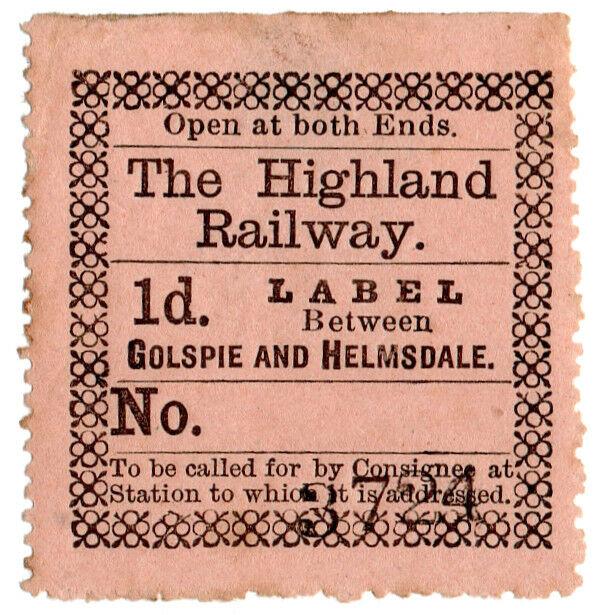 (I.B) The Highland Railway : Newspaper Parcel 1d (Golspie & Helmsdale)