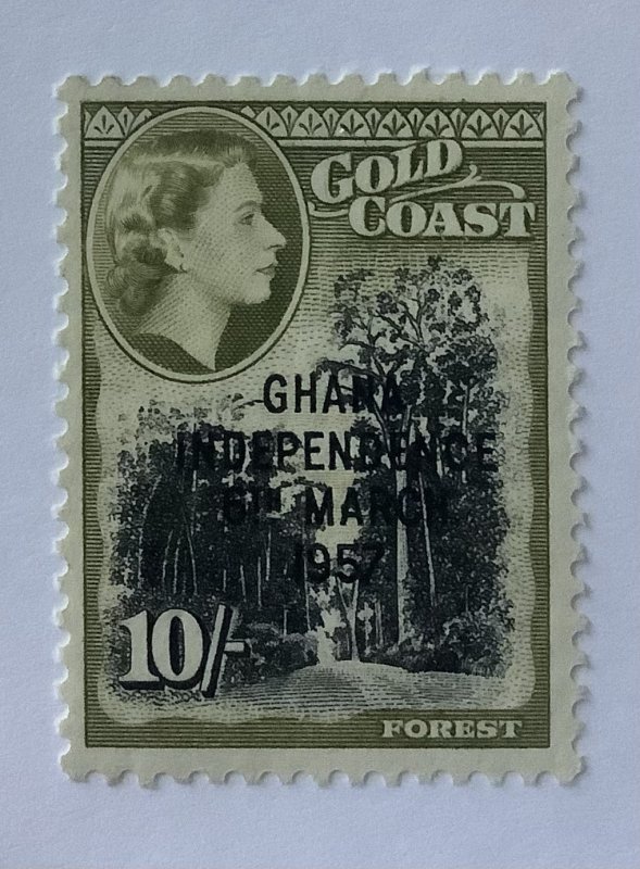 Ghana 1957 Scott 13 MNH - 10sh, Forest Overprinted