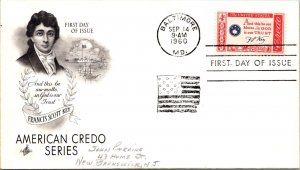 FDC 1960 SC #1142 Artcraft Cachet - Baltimore, MD - Single - J5302