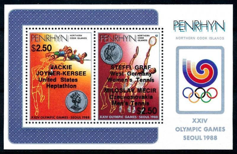 [92280] Penrhyn Cook Isl. 1988 Olympic Games Seoul Athletics OVP Sheet MNH