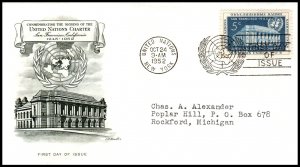 UN New York 12 Artmaster Typed FDC