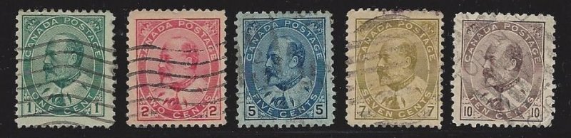 Canada #89 thru 93 Used VF