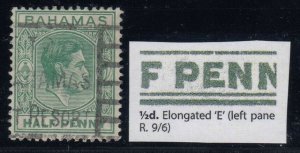 Bahamas, SG 149a, used Elongated E variety