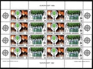 Greece-Scott #1568-9-sheet  of 16 stamps-Europa -1986-unused