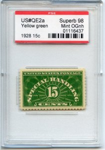 US SCOTT #QE2a MINT-SUPERB-OG-NH GRADED 98 PSE ENCAPSULATED (9/16/24 GP)